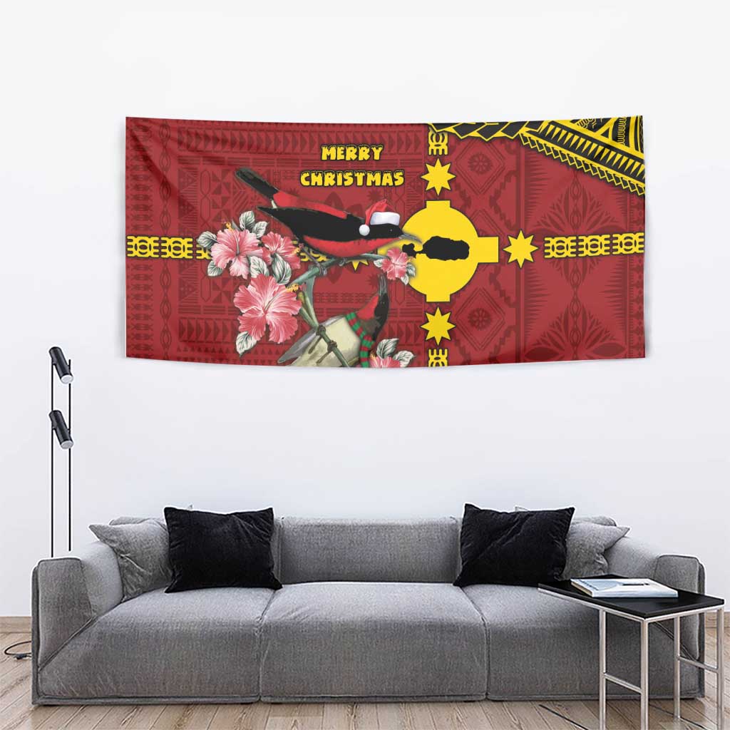 Rotuma Christmas Tapestry Rotuma Myzomela Birds With Hibiscus Flowers DT05 - Polynesian Pride
