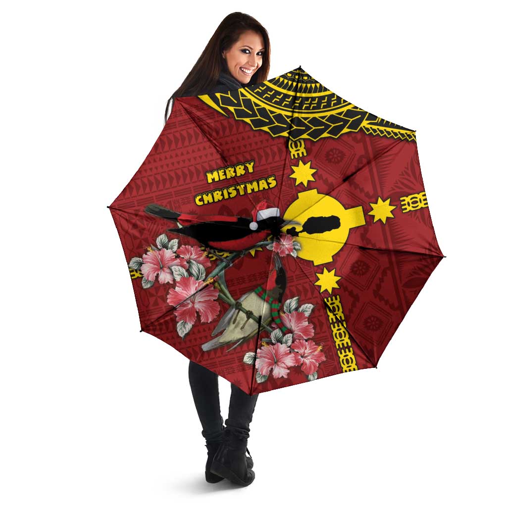 Rotuma Christmas Umbrella Rotuma Myzomela Birds With Hibiscus Flowers DT05 - Polynesian Pride