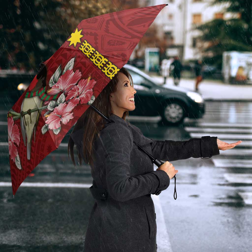 Rotuma Christmas Umbrella Rotuma Myzomela Birds With Hibiscus Flowers DT05 - Polynesian Pride