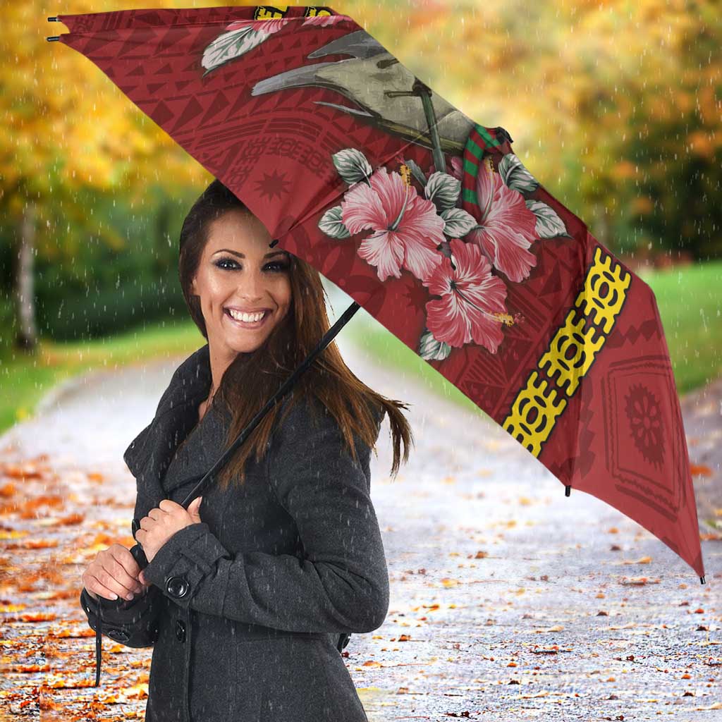 Rotuma Christmas Umbrella Rotuma Myzomela Birds With Hibiscus Flowers DT05 - Polynesian Pride
