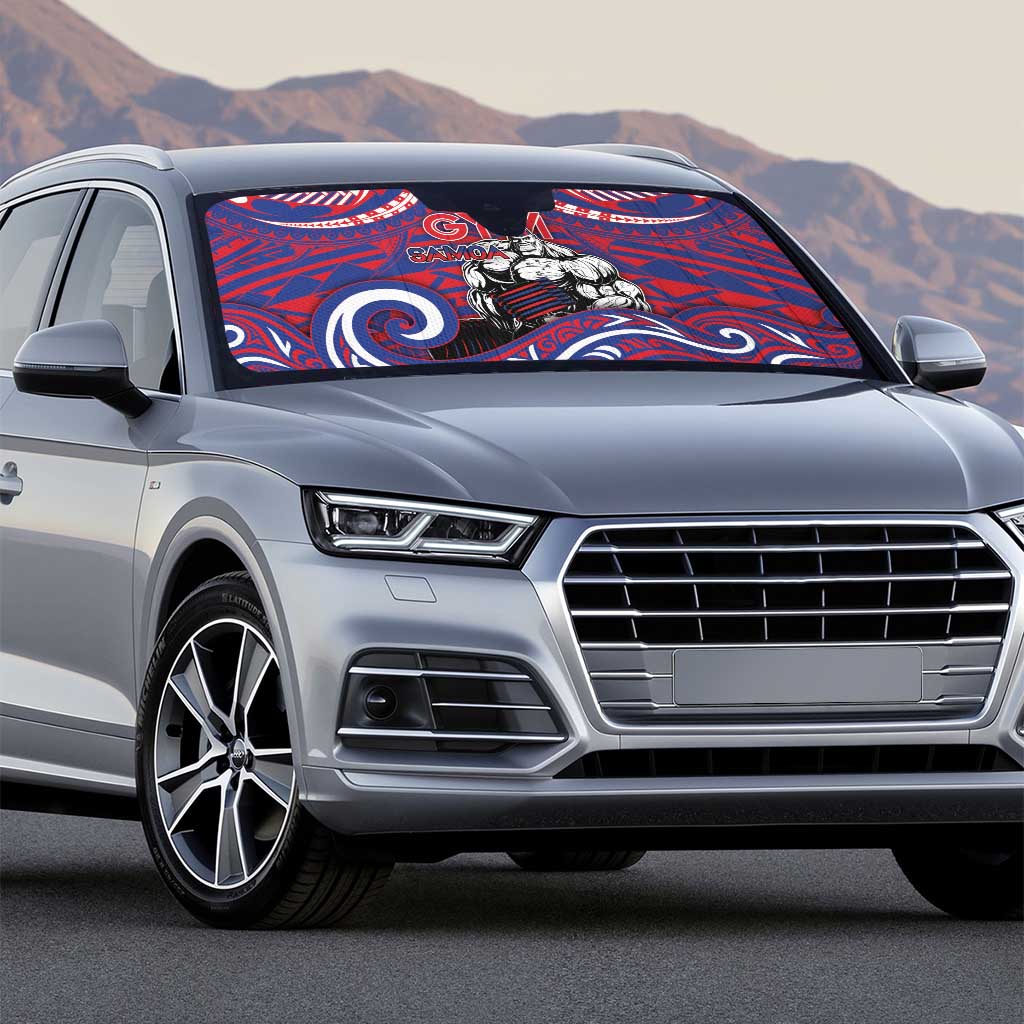 Samoa Gym Auto Sun Shade Muscle Samoan Tribal Waves - Polynesian Pride
