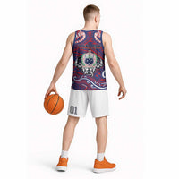 Personalised Samoa Gym Basketball Jersey Muscle Samoan Tribal Waves - Polynesian Pride