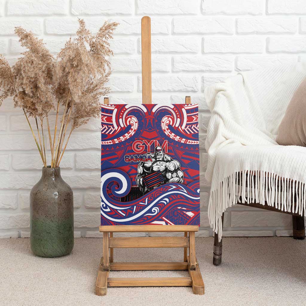 Samoa Gym Canvas Wall Art Muscle Samoan Tribal Waves - Polynesian Pride