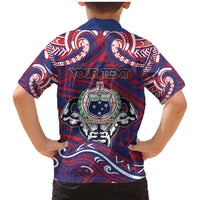 Personalised Samoa Gym Family Matching Mermaid Dress and Hawaiian Shirt Muscle Samoan Tribal Waves DT05 - Polynesian Pride