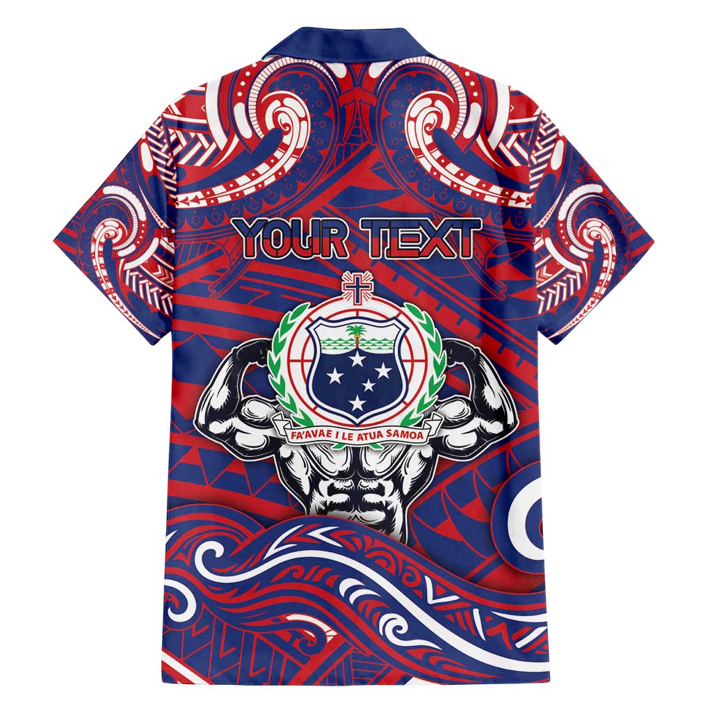 Personalised Samoa Gym Family Matching Tank Maxi Dress and Hawaiian Shirt Muscle Samoan Tribal Waves DT05 - Polynesian Pride
