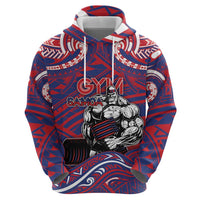 Personalised Samoa Gym Hoodie Muscle Samoan Tribal Waves DT05 - Polynesian Pride