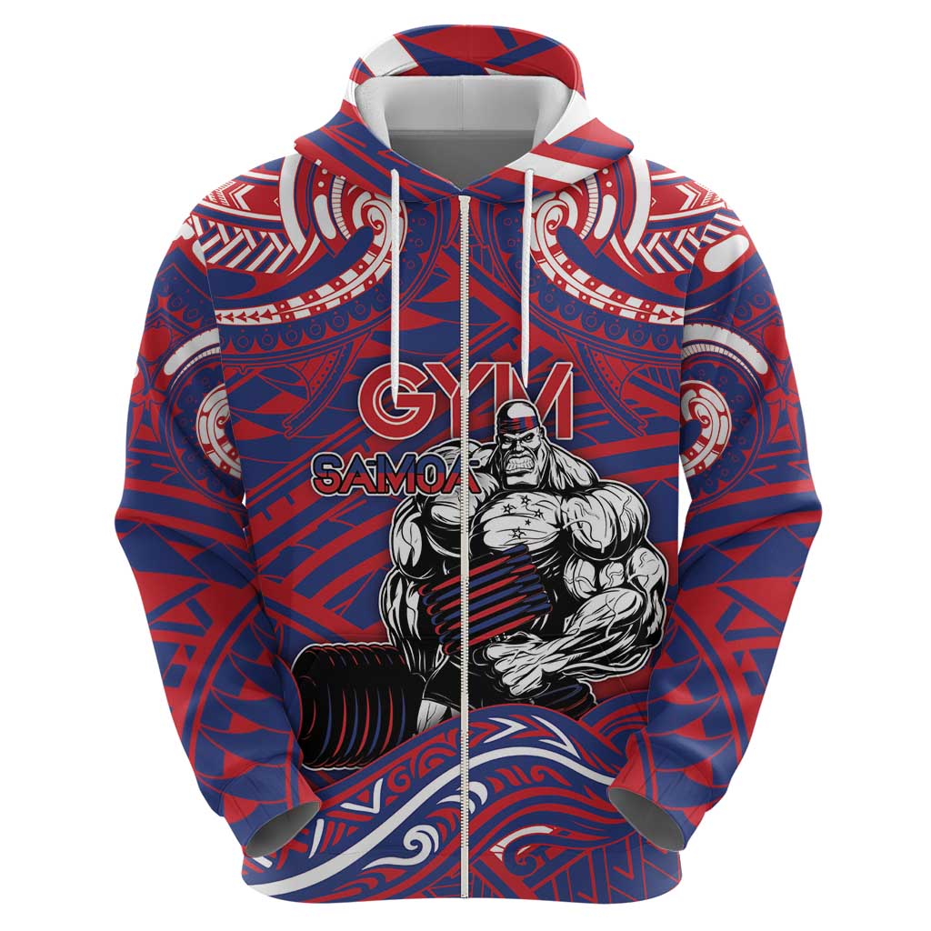 Personalised Samoa Gym Hoodie Muscle Samoan Tribal Waves DT05 - Polynesian Pride
