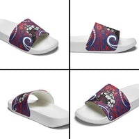 Samoa Gym Slide Sandals Muscle Samoan Tribal Waves - Polynesian Pride