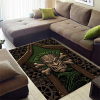 Hawaii Tiki Pirates Area Rug Kakau Pattern Polynesian Style