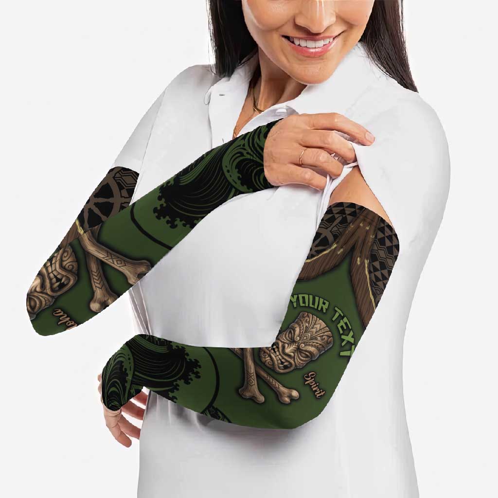Personalised Hawaii Tiki Pirates Arm Sleeves Kakau Pattern Polynesian Style
