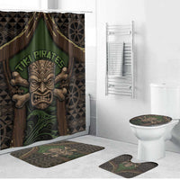 Hawaii Tiki Pirates Bathroom Set Kakau Pattern Polynesian Style