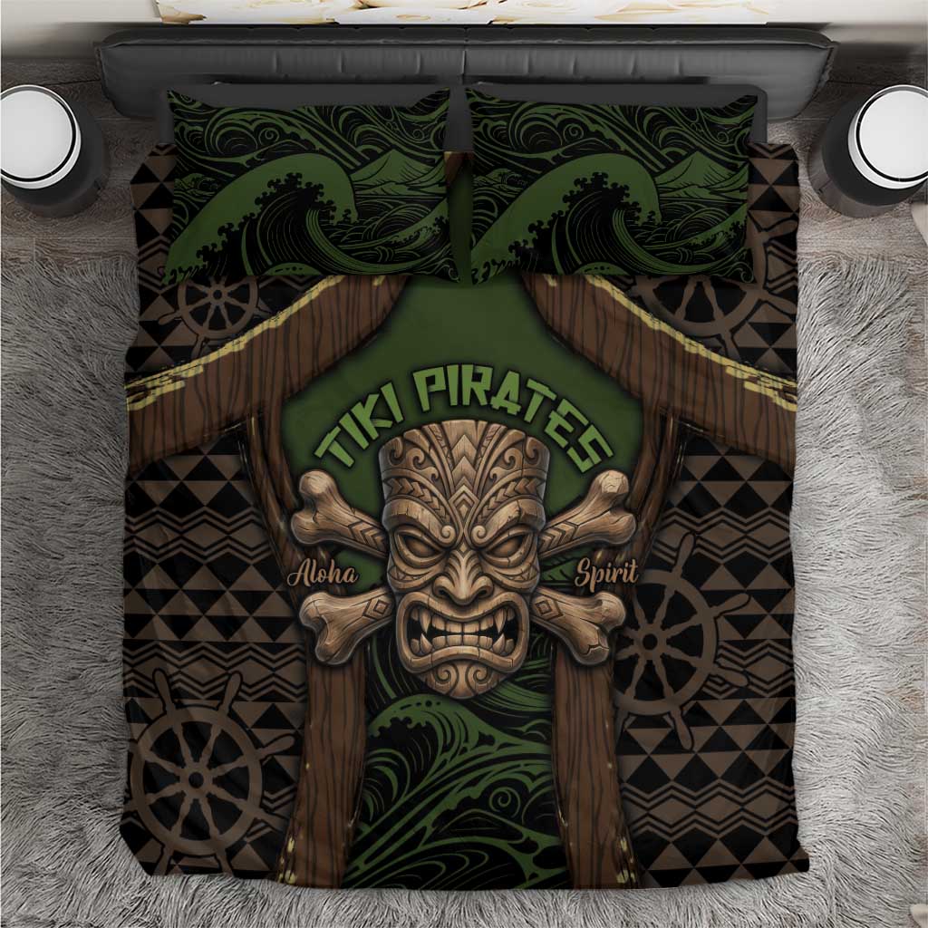 Hawaii Tiki Pirates Bedding Set Kakau Pattern Polynesian Style