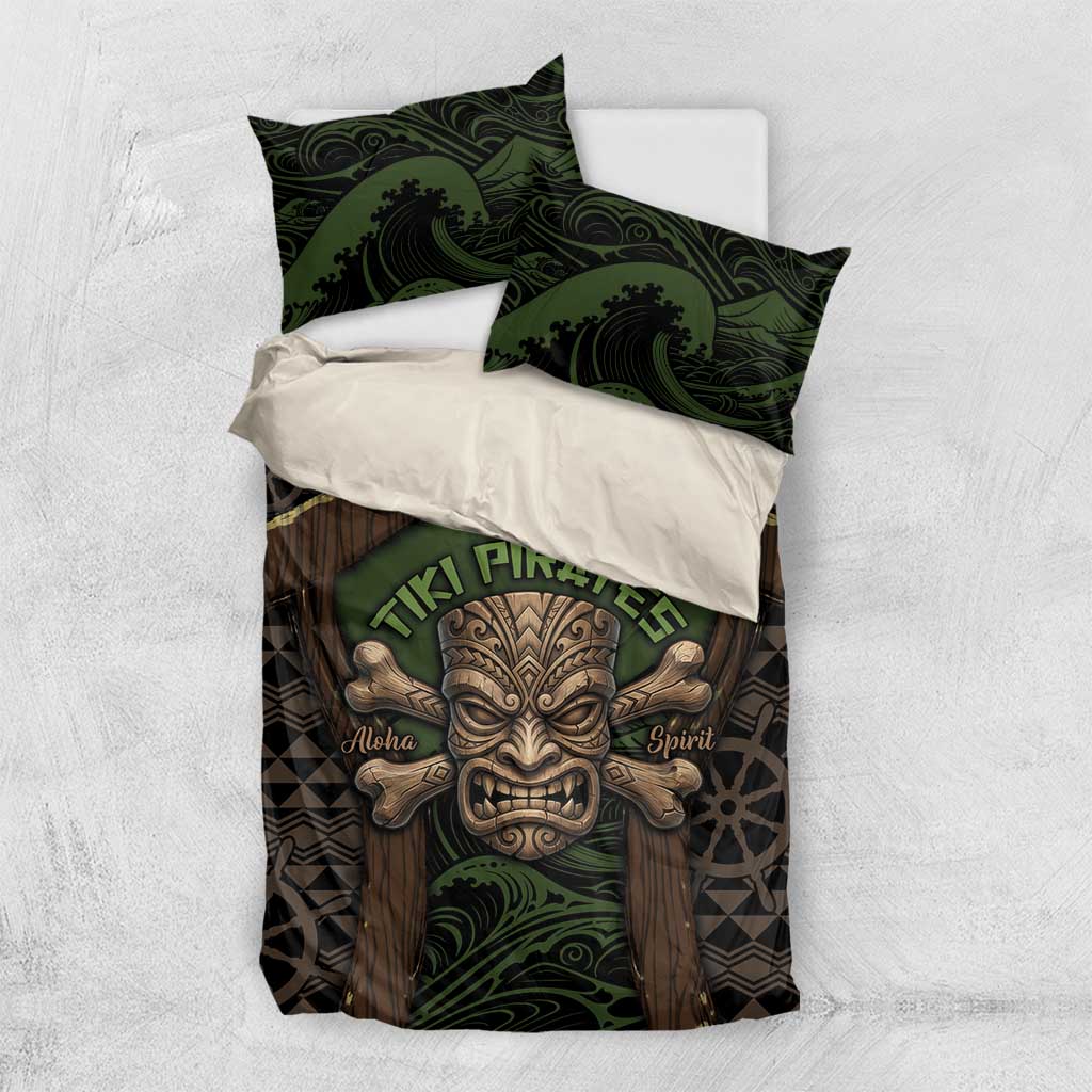 Hawaii Tiki Pirates Bedding Set Kakau Pattern Polynesian Style