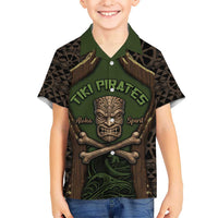 Personalised Hawaii Tiki Pirates Family Matching Mermaid Dress and Hawaiian Shirt Kakau Pattern Polynesian Style