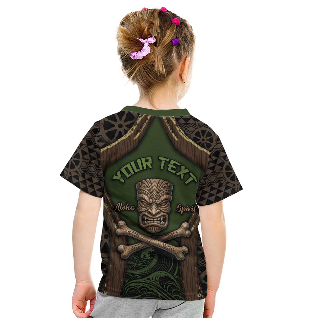 Personalised Hawaii Tiki Pirates Kid T Shirt Kakau Pattern Polynesian Style