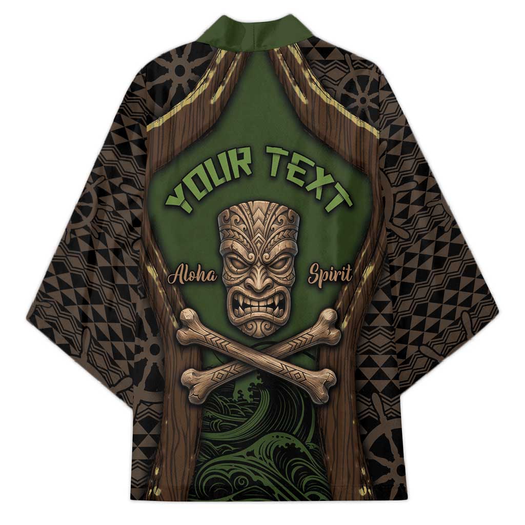 Personalised Hawaii Tiki Pirates Kimono Kakau Pattern Polynesian Style