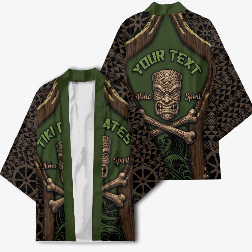 Personalised Hawaii Tiki Pirates Kimono Kakau Pattern Polynesian Style