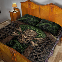 Hawaii Tiki Pirates Quilt Bed Set Kakau Pattern Polynesian Style