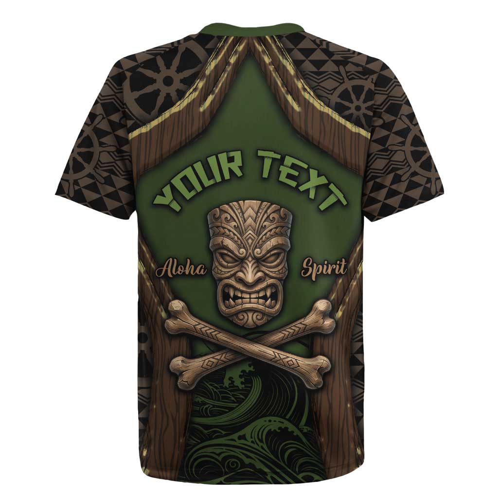 Personalised Hawaii Tiki Pirates Rugby Jersey Kakau Pattern Polynesian Style