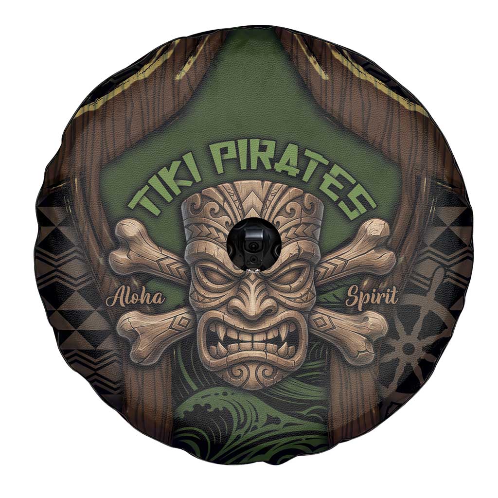 Hawaii Tiki Pirates Spare Tire Cover Kakau Pattern Polynesian Style