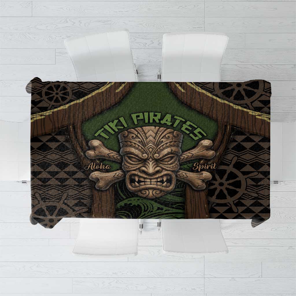 Hawaii Tiki Pirates Tablecloth Kakau Pattern Polynesian Style
