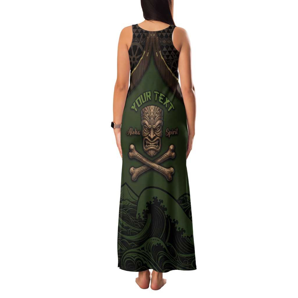Personalised Hawaii Tiki Pirates Tank Maxi Dress Kakau Pattern Polynesian Style