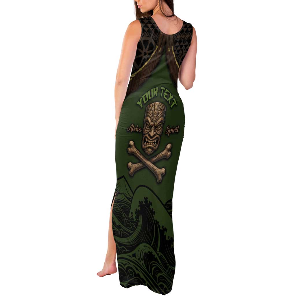 Personalised Hawaii Tiki Pirates Tank Maxi Dress Kakau Pattern Polynesian Style
