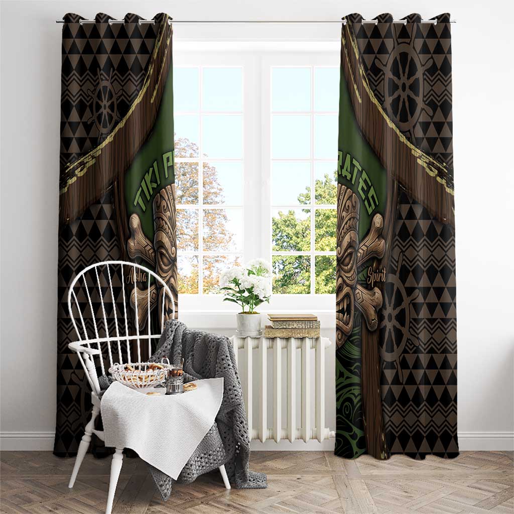 Hawaii Tiki Pirates Window Curtain Kakau Pattern Polynesian Style
