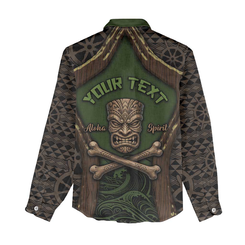 Personalised Hawaii Tiki Pirates Women Casual Shirt Kakau Pattern Polynesian Style