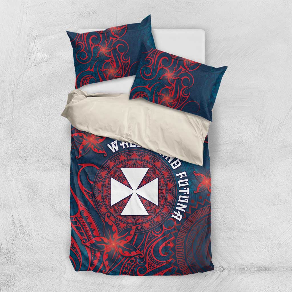 Wallis And Futuna Bedding Set Hibiscus Polynesian Tribal Pattern