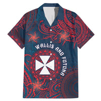 Personalised Wallis And Futuna Family Matching Mermaid Dress and Hawaiian Shirt Hibiscus Polynesian Tribal Pattern DT05 Dad's Shirt - Short Sleeve Navy - Polynesian Pride