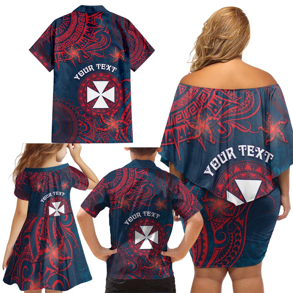 Personalised Wallis And Futuna Family Matching Off Shoulder Short Dress and Hawaiian Shirt Hibiscus Polynesian Tribal Pattern DT05 - Polynesian Pride