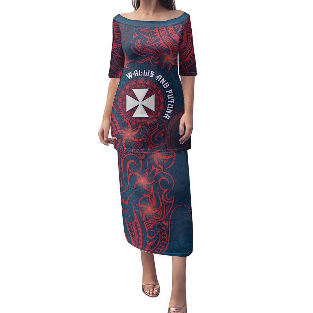 Personalised Wallis And Futuna Family Matching Puletasi and Hawaiian Shirt Hibiscus Polynesian Tribal Pattern