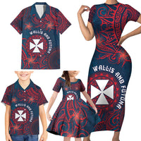 Personalised Wallis And Futuna Family Matching Short Sleeve Bodycon Dress and Hawaiian Shirt Hibiscus Polynesian Tribal Pattern DT05 - Polynesian Pride