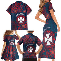 Personalised Wallis And Futuna Family Matching Short Sleeve Bodycon Dress and Hawaiian Shirt Hibiscus Polynesian Tribal Pattern DT05 - Polynesian Pride