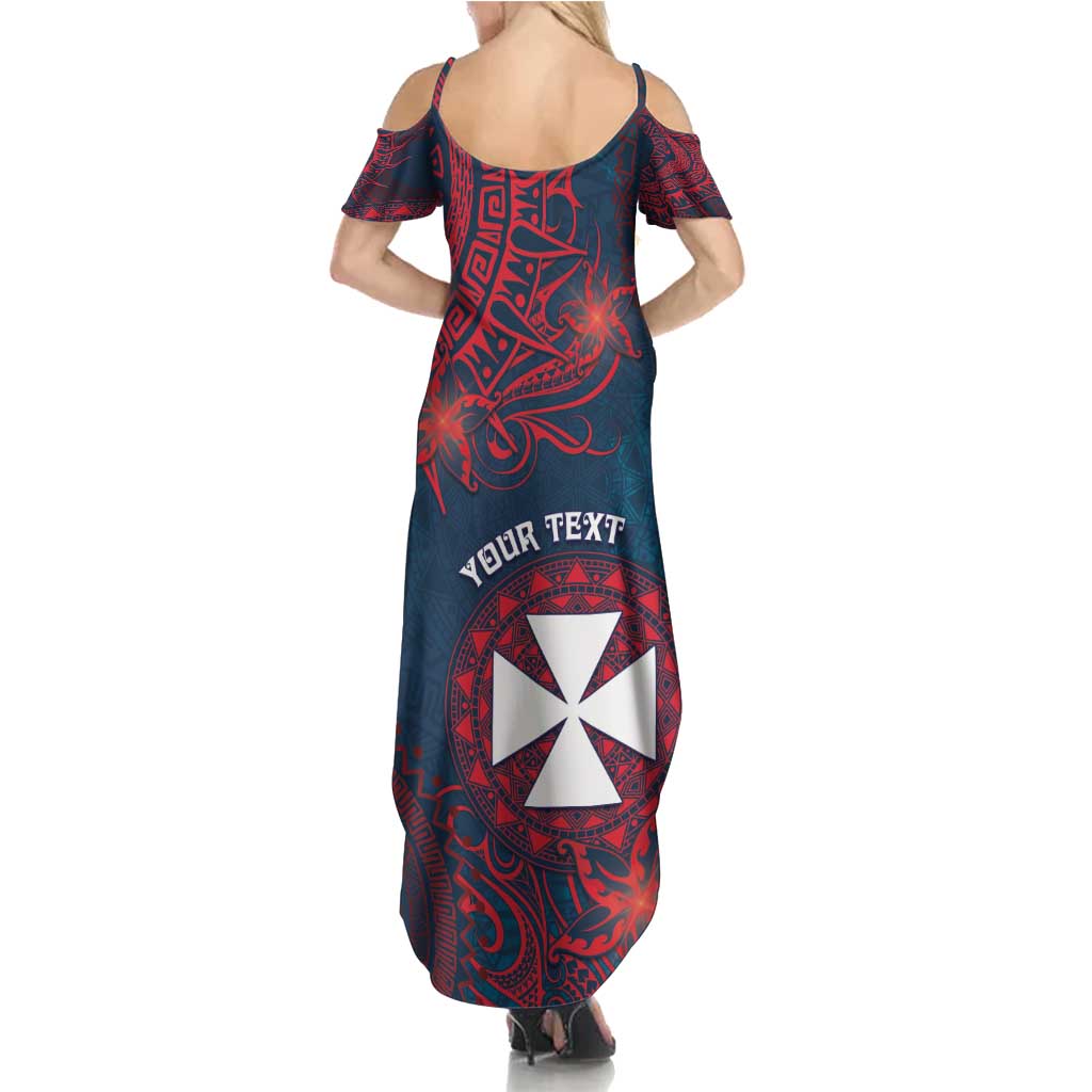 Personalised Wallis And Futuna Summer Maxi Dress Hibiscus Polynesian Tribal Pattern
