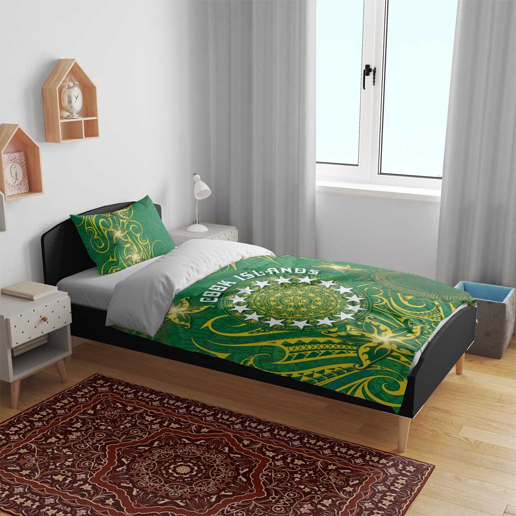 Cook Islands Bedding Set Hibiscus Polynesian Tribal Pattern