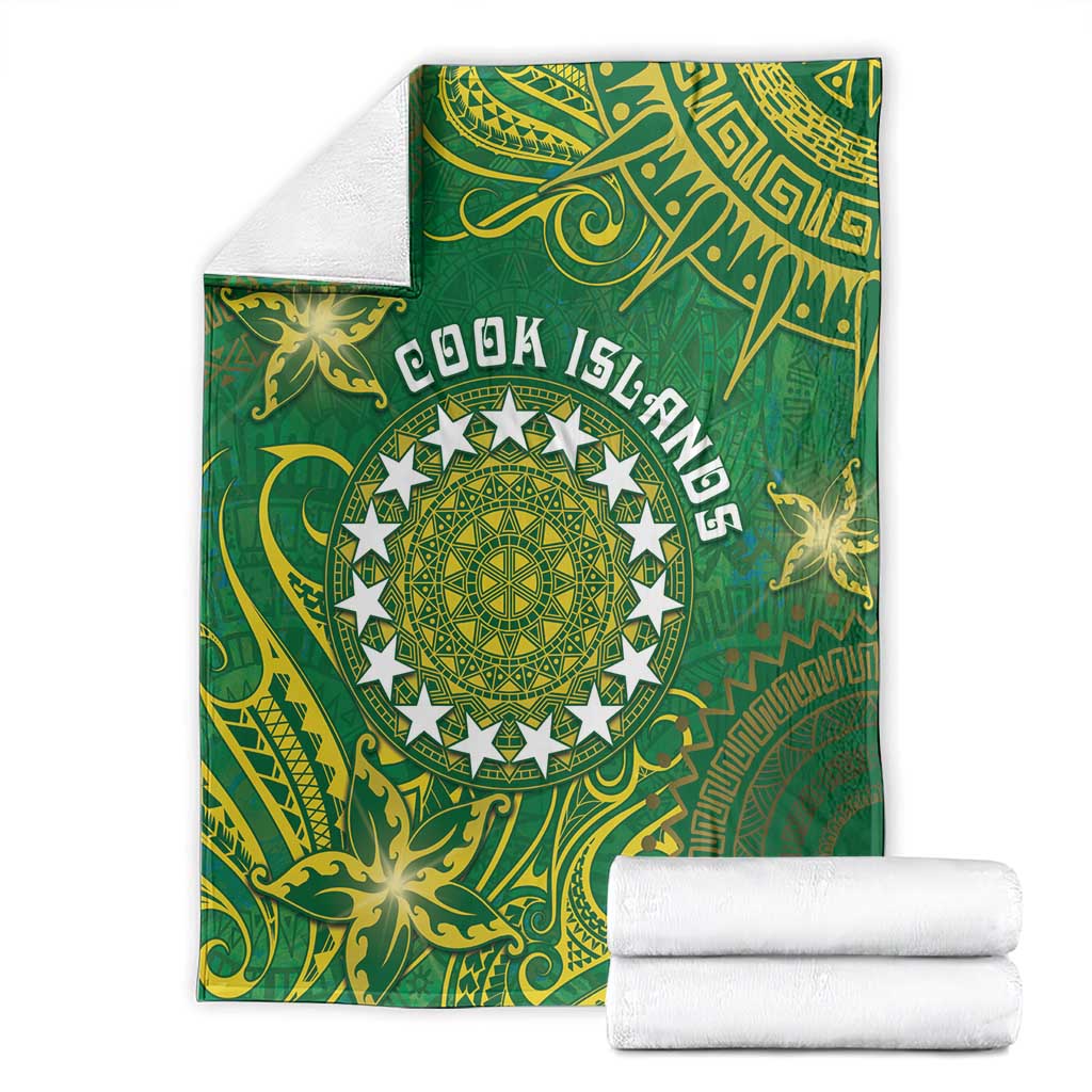 Cook Islands Blanket Hibiscus Polynesian Tribal Pattern