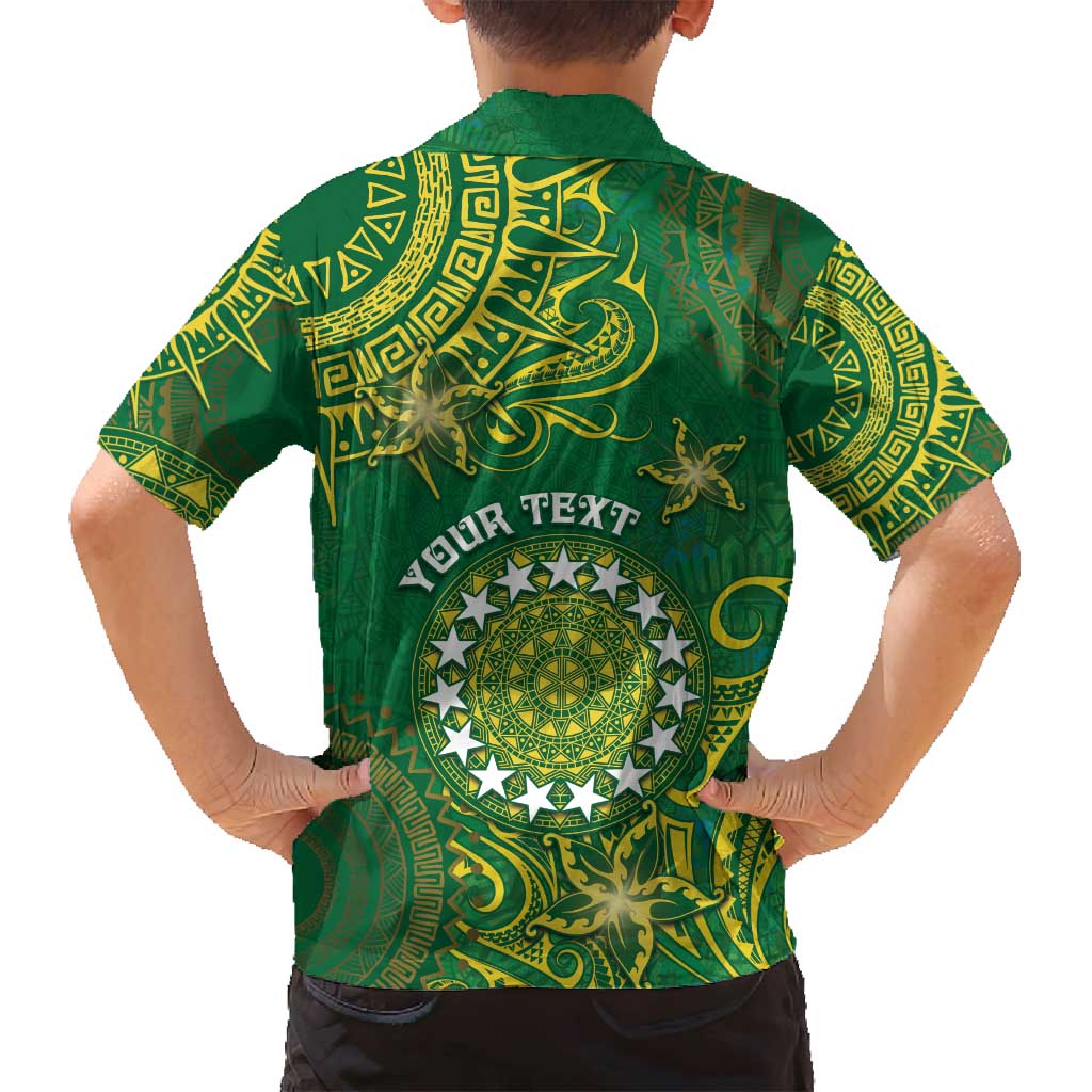 Personalised Cook Islands Family Matching Puletasi and Hawaiian Shirt Hibiscus Polynesian Tribal Pattern