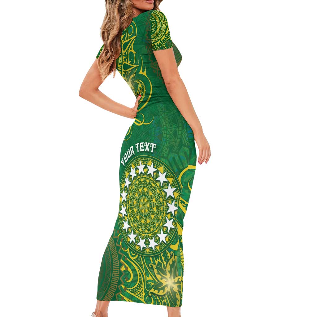 Personalised Cook Islands Family Matching Short Sleeve Bodycon Dress and Hawaiian Shirt Hibiscus Polynesian Tribal Pattern DT05 - Polynesian Pride