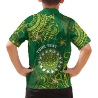 Personalised Cook Islands Family Matching Summer Maxi Dress and Hawaiian Shirt Hibiscus Polynesian Tribal Pattern