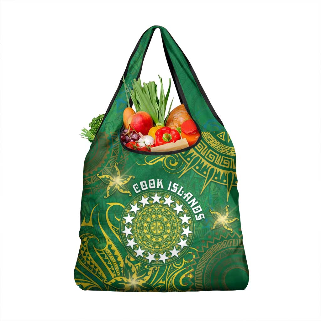 Cook Islands Grocery Bag Hibiscus Polynesian Tribal Pattern