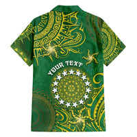 Personalised Cook Islands Hawaiian Shirt Hibiscus Polynesian Tribal Pattern