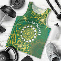Personalised Cook Islands Men Tank Top Hibiscus Polynesian Tribal Pattern