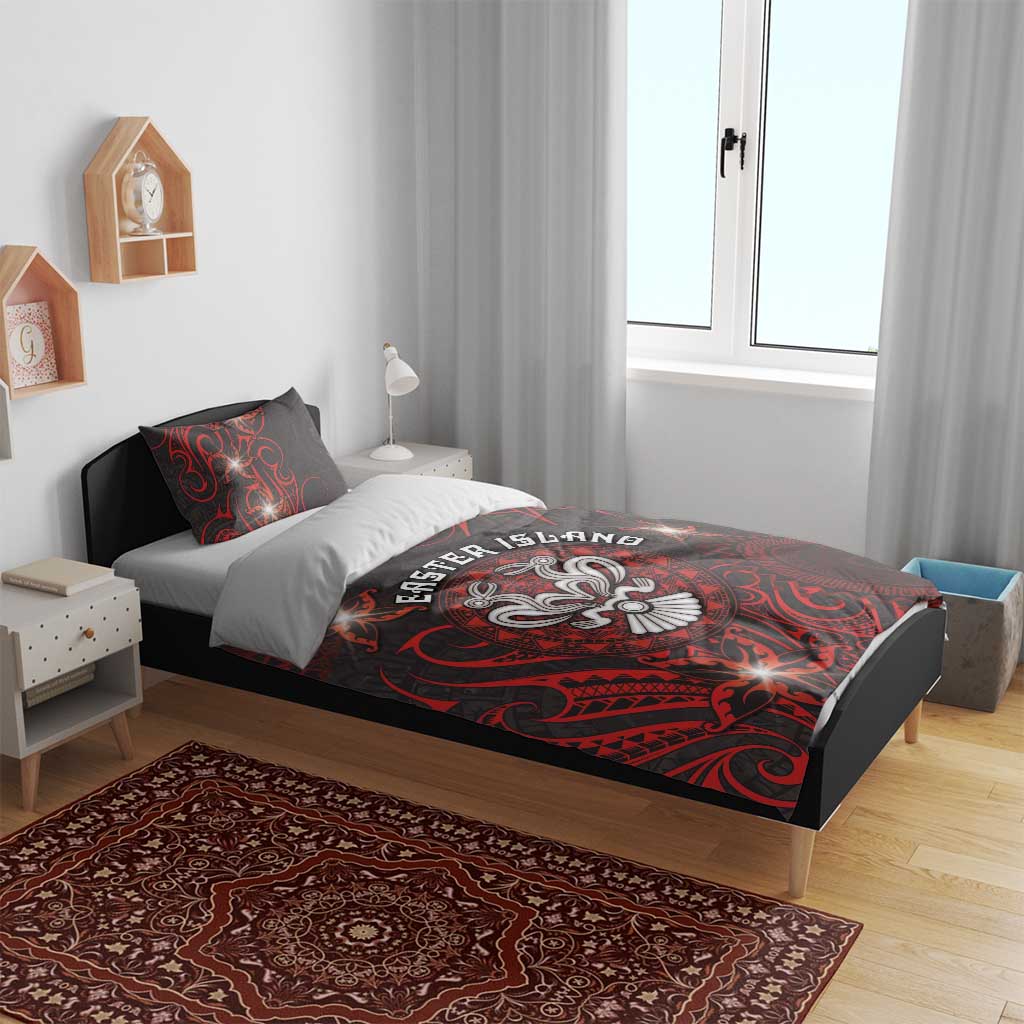 Easter Island Bedding Set Hibiscus Polynesian Tribal Pattern