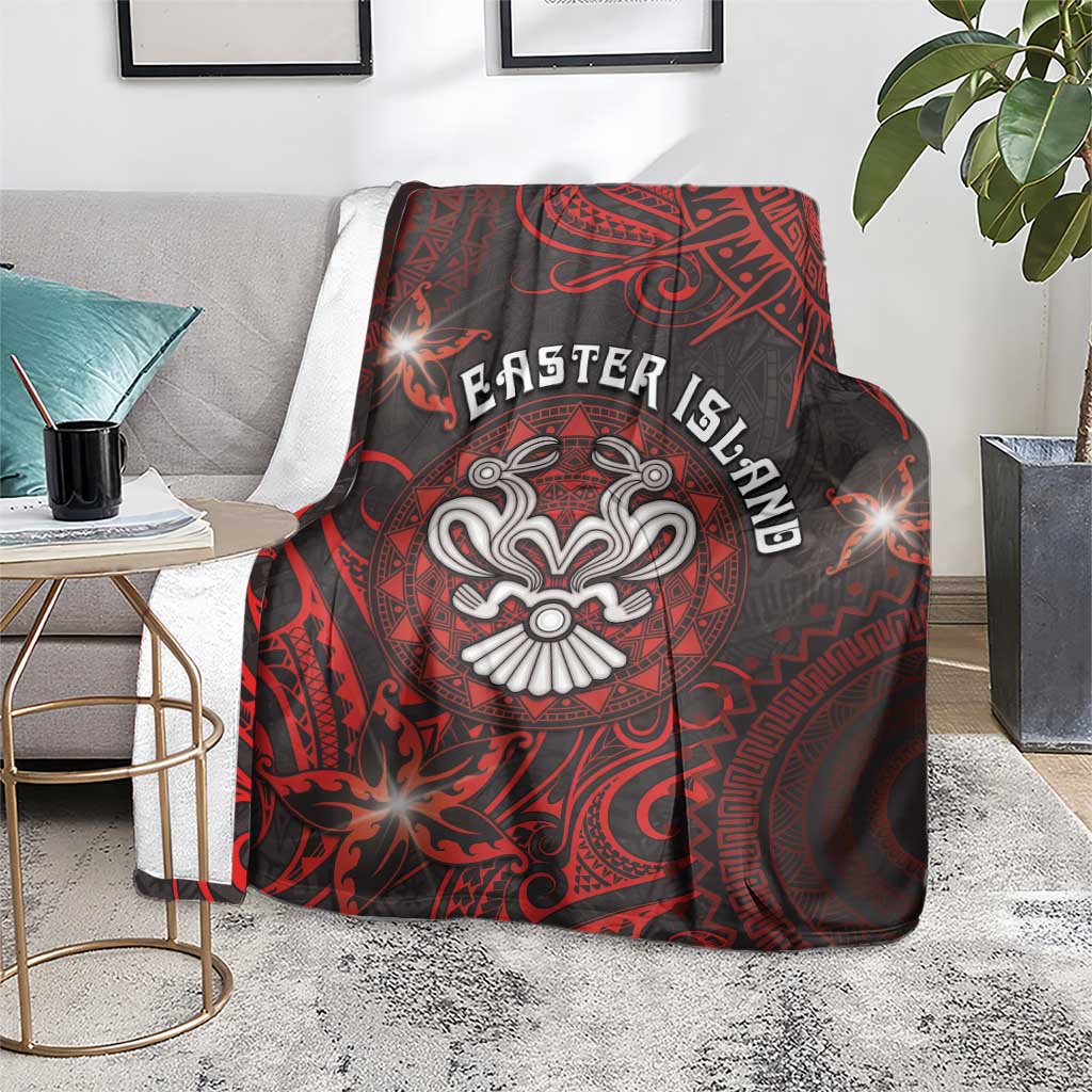 Easter Island Blanket Hibiscus Polynesian Tribal Pattern