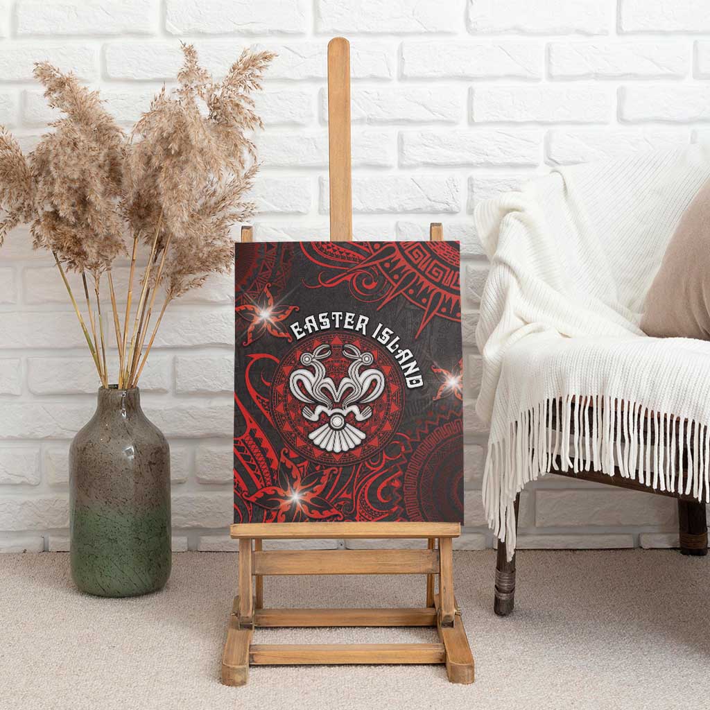 Easter Island Canvas Wall Art Hibiscus Polynesian Tribal Pattern