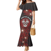 Personalised Easter Island Family Matching Mermaid Dress and Hawaiian Shirt Hibiscus Polynesian Tribal Pattern