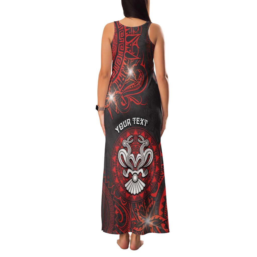Personalised Easter Island Family Matching Tank Maxi Dress and Hawaiian Shirt Hibiscus Polynesian Tribal Pattern