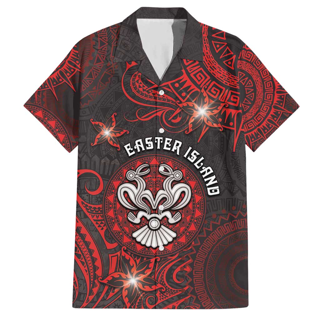Personalised Easter Island Hawaiian Shirt Hibiscus Polynesian Tribal Pattern